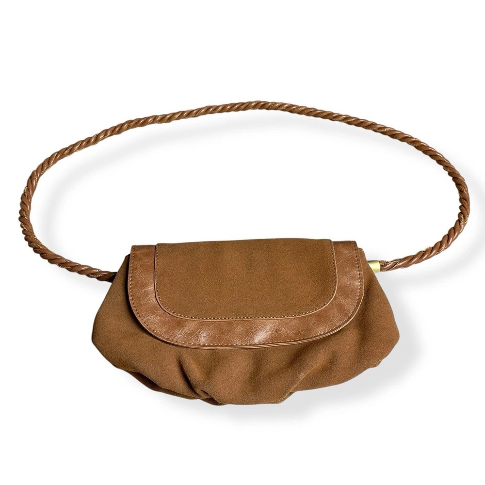 Anthropologie Women's Marvita Crossbody Camel Brown Suede Bohemian‎ Purse Bag